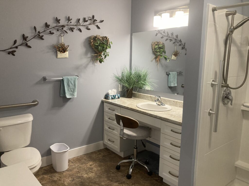 Suite 17 bathroom - fully accessible for easy use and effective for home care services